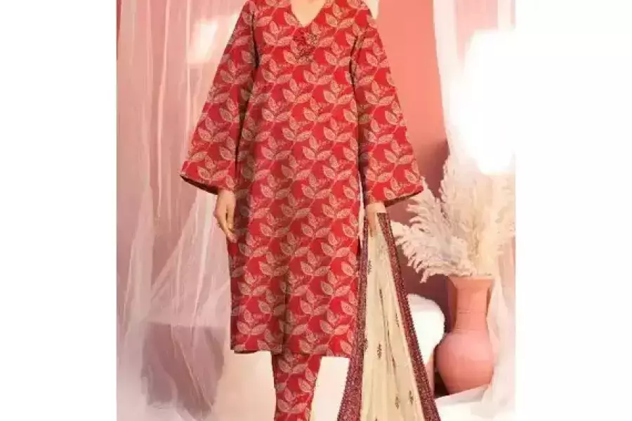 Stylish Amna.B 3-Piece Unstitched Khaddar Printed Suit for Women – Shop Now