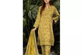 Amna.B 3-Piece Women's Unstitched Khaddar Suit – Classic Printed Design for Modern