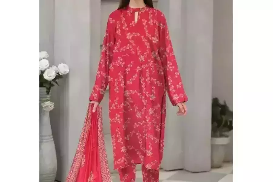 Unstitched Khaddar Suit for Women – Amna.B 3-Piece Printed Collection