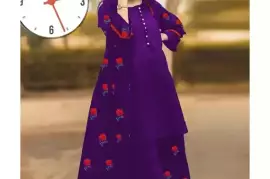 Elegant Trio: Stunning 3-Piece Women's Embroidered Gown Suit