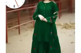 Elegant Trio: Stunning 3-Piece Women's Embroidered Gown Suit