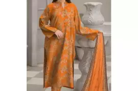 Amna.B Unstitched 3-Piece Khaddar Printed Suit for Women – Premium Fabric & Stylish Design