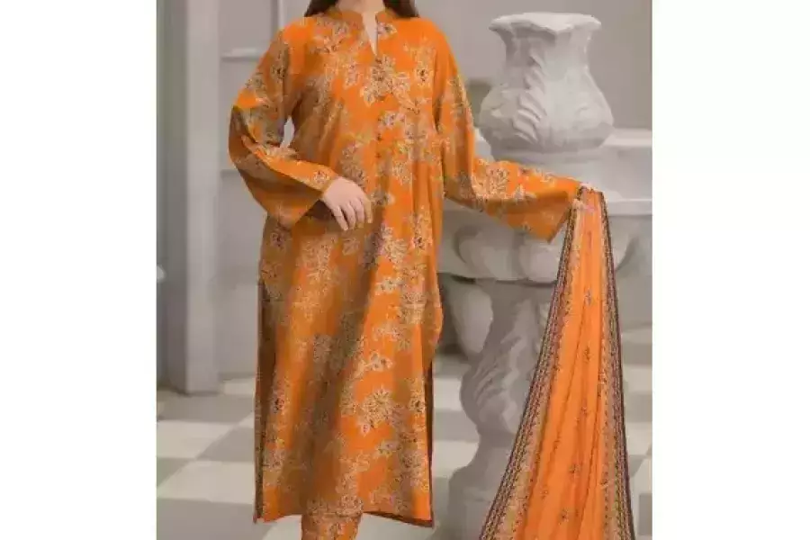 Amna.B Unstitched 3-Piece Khaddar Printed Suit for Women – Premium Fabric & Stylish Design