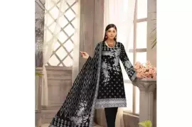 Amna.B 3-Piece Women's Lawn Printed Suit – Unstitched, Light & Fashionable