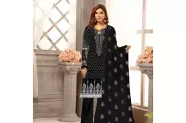 Amna.B Women's 3 Pcs Unstitched Lawn Suit – Trendy Printed Design for Every Season