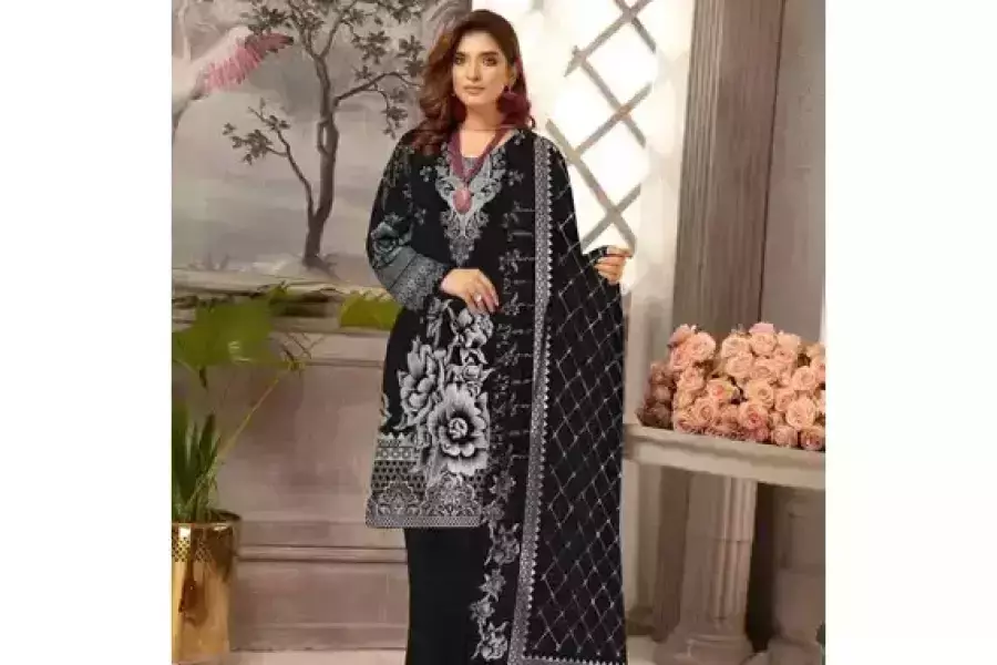 Buy Amna.B Women’s 3-Piece Unstitched Lawn Printed Suit – Perfect for Every Season