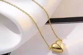 Heart Design Gold Plated Zircon Pendant / Free Shipping