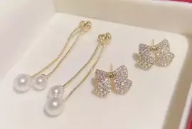 Charms Hanging Gold Plated Dangling Earrings / Free Shipping