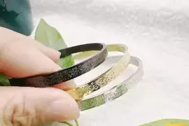 1 Pc Ayat-ul-Kursi Design Gold Plated Multicolored Kara Bangle / Free Shipping
