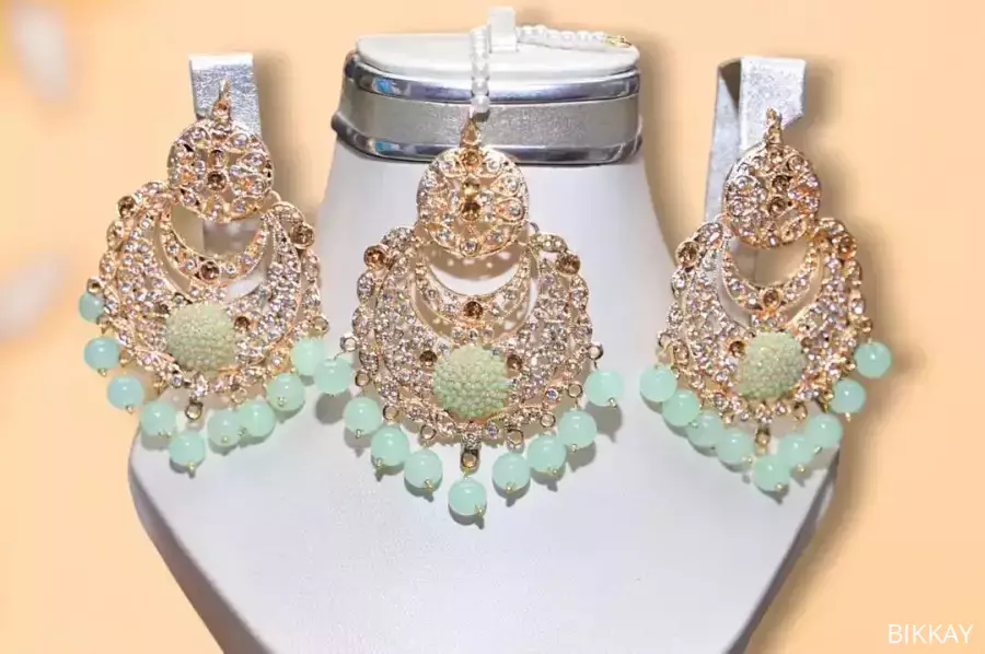 Fancy Gold Plated Crystal Earrings / Free Shipping
