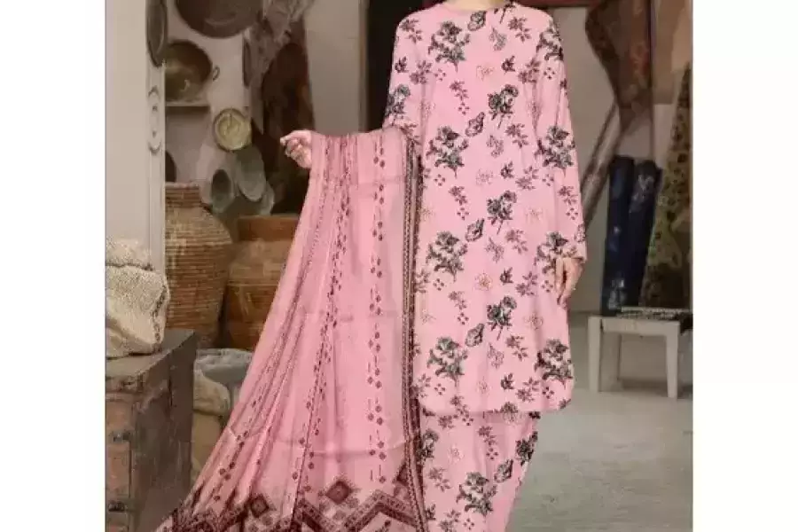 Amna.B 3 Pcs Unstitched Lawn Printed Suit for Women – Soft & Breathable Fabric, Pakistan, $ 13