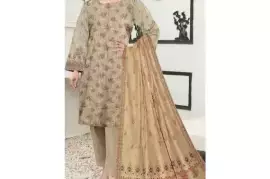 Amna B-Andaleeb Women's Unstitched Lawn Printed Suit – 3 Pcs Set for All Occasions, Pakistan, $ 15