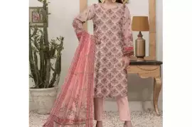 Shop Amna B-Andaleeb 3 Pcs Women's Lawn Suit - Premium Unstitched Printed Design, Pakistan, $ 15