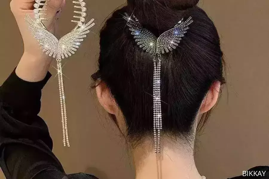 Butterfly Design Silver Plated Hair Claw / Free Shipping