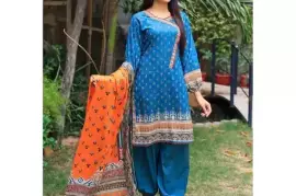 Amna. B Bronze Women's 3-Piece Lawn Printed Suit – Unstitched & Stylish