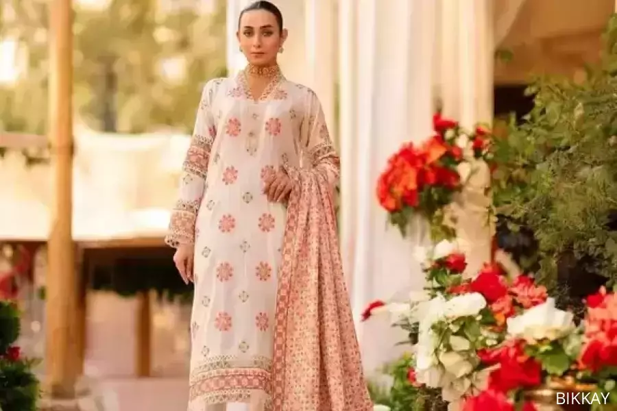 Nooriya 3 Pcs Silk Karandi Unstitched Embroidered Suit for Women - Fiza Noor Collection, Pakistan, $ 38