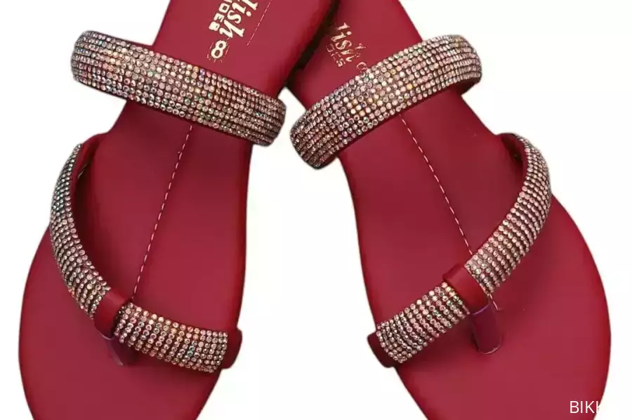 Trendy Women's Maroon PU Leather Flats - 1 Pcs Fancy Footwear