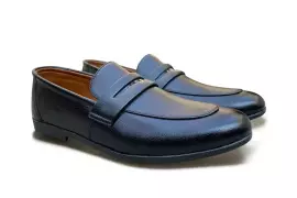Men's Casual Blue Synthetic Leather Dress Shoes - Size Options Available