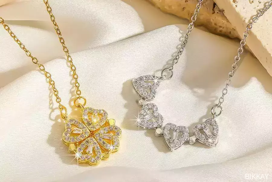 Magnetic Heart Design Gold Plated Locket - 1 Pc / Free Shipping