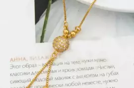 Ball Design Gold Plated Zircon Pendant / Free Shipping