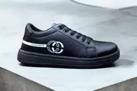 Stylish Men's Black Sneakers | Casual Synthetic Leather Footwear