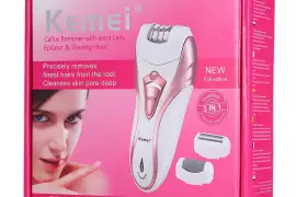 Kemei KM - 3010 3 in 1 Electric Rechargeable Cordd and Cordlesss Epilator Shaver Hair Remover and Callus Remover, Pakistan, PKR 3,899