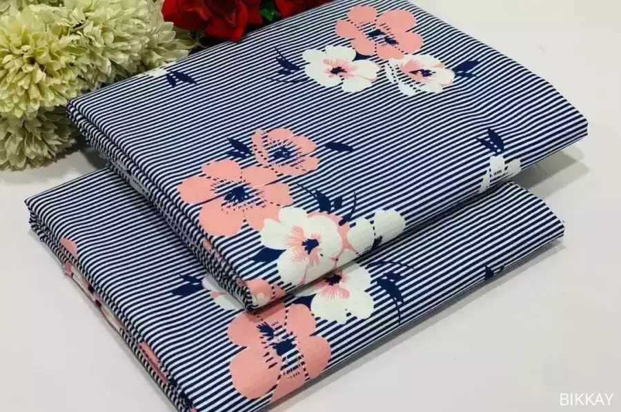 Stylish Printed 2 Pcs Unstitched Suit – Women's Shirt and Dupatta, Pakistan, PKR 1,180