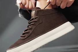 Lace-Up, Men's Fashion Skateboard Sneakers - Comfortable, Non-Slip Casual Shoes for All Seasons, Available in Black, Khaki, Brown | Sizes 7-10, Jhelum