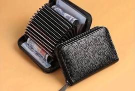 Men's Sleek Faux Leather Zipper Wallet with Card Holder - Casual Style, Jhelum