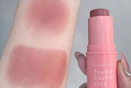 SHAQINUO Water-Resistant Matte Blush Stick - Medium Coverage, All Skin Tones Friendly, Natural Saturation in Pink Tone, Rawalpindi