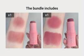 SHAQINUO Water-Resistant Matte Blush Stick - Medium Coverage, All Skin Tones Friendly, Natural Saturation in Pink Tone, Rawalpindi